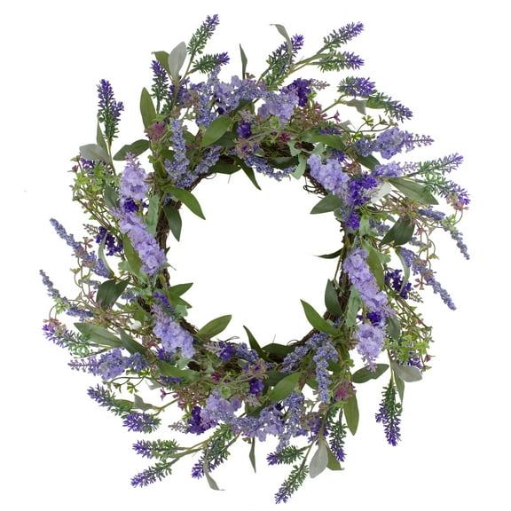 Lavender and Flower Spring Wreath Purple 18-Inch