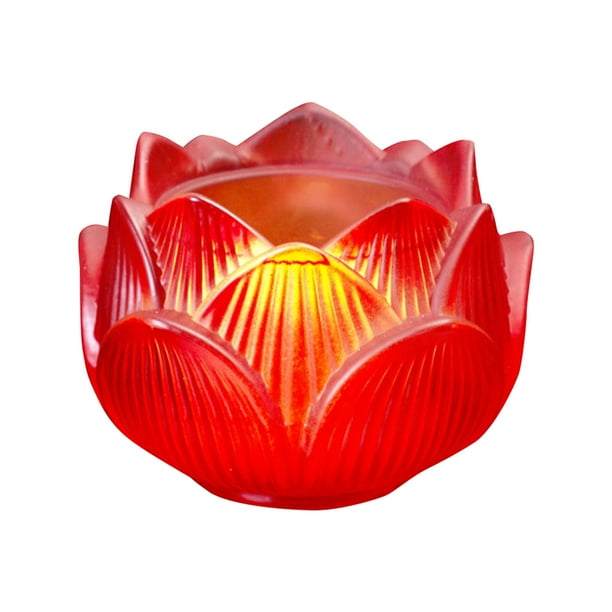 jovati Tea Light Candle Holders 8 Colors Crystal Glass Lotu Flower