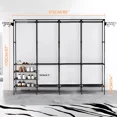 thumbnail image 5 of SAVALETOR  Clothes Rack Heavy Duty Clothing Racks,84.6"Portable Wardrobe,Multifunctional Clothes Wardrobe Metal Garment Rack,Free Standing Closet Sturdy Shoe Clothing Organizer Shelves, 5 of 10