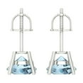 thumbnail image 4 of 3 ct Screw-Back Stud Earrings for Women | 7.5mm Round Cut Natural Swiss Blue Topaz | 18K White Gold, 4 of 5