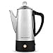 thumbnail image 2 of Elite Gourmet EC140 Electric 6-Cup Coffee Percolator with Keep Warm, Clear Brew Progress Knob Cool-Touch Handle Cord-less Serve, Stainless Steel, 2 of 4