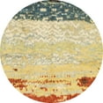 thumbnail image 1 of Ahgly Company Indoor Round Abstract Dark Gold Brown Abstract Area Rugs, 7' Round, 1 of 6