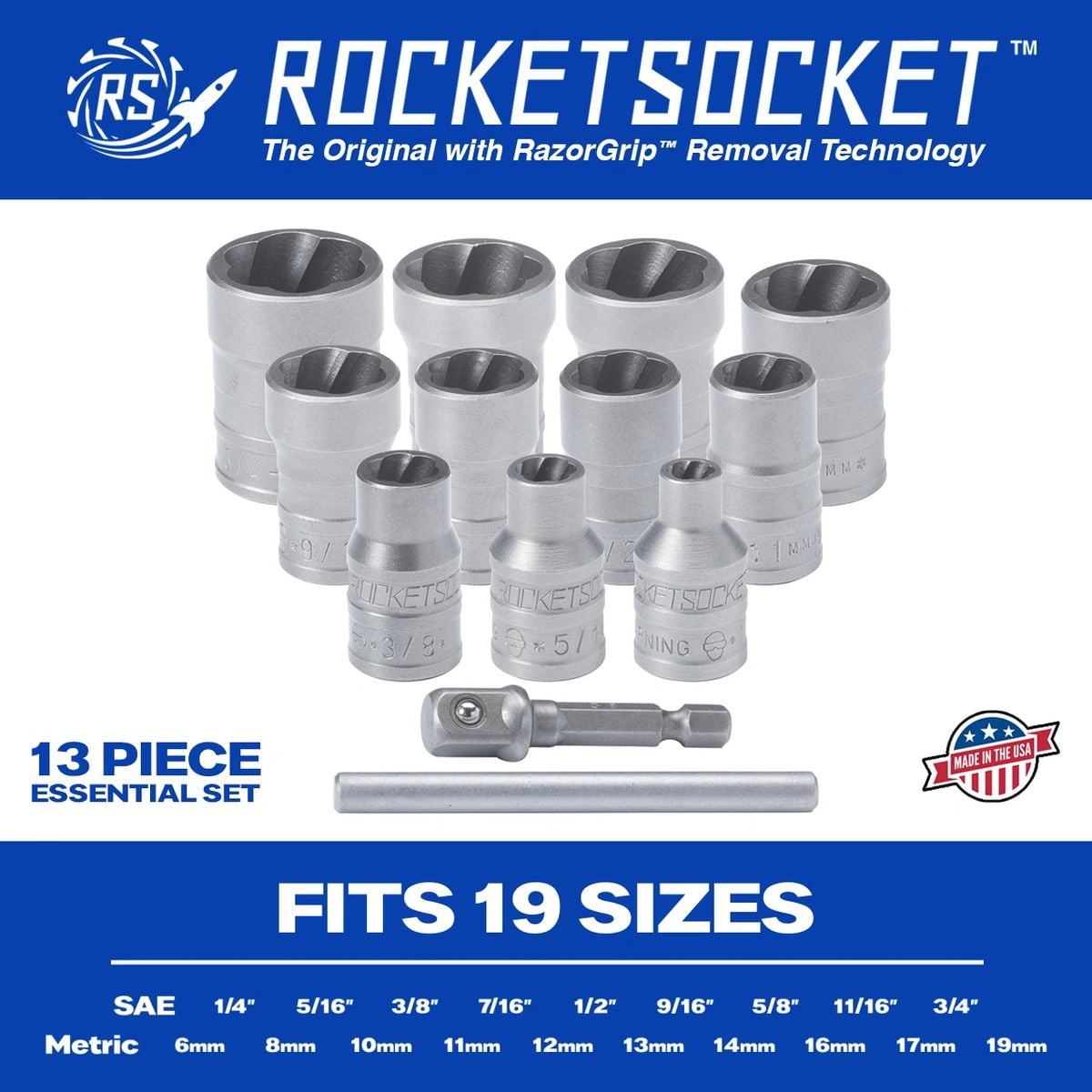 Buy ROCKETSOCKET RS-101 Extraction Socket Set - 13 Piece Online at ...