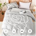 thumbnail image 6 of Duvet Cover Queen Size, Boho Tufted  3 Pieces Microfiber Duvet Covers Set with Zipper Closure, Soft Breathable Floral Bedding Set for All Seasons(Grey, Queen, 90"x90"), 6 of 7