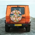 thumbnail image 6 of Sikiie Retro Summer Stamp PVC Leather Spare Tire Wheel Cover Spare Tire Cover, for Car Truck SUV Camper Trailer Universal Fit(14-17in)-16 inch, 6 of 6