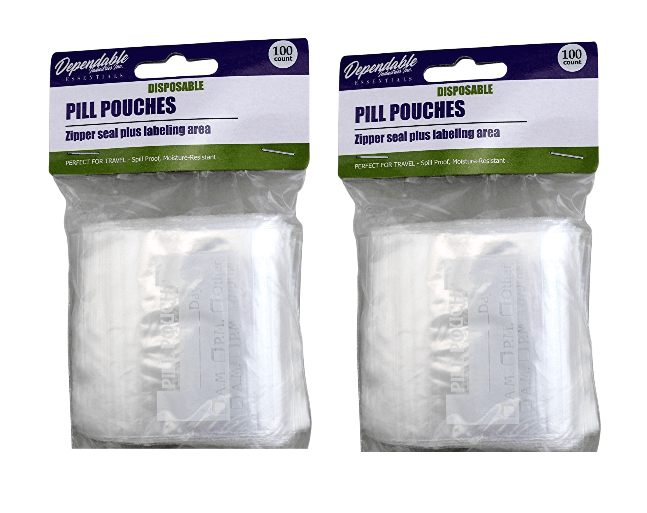 Maxpert Medical - Pill Pouches, Plastic Pill Bags (Pack of 200) – Resealable Zipper Pill Organizer Pouch Bags – 3” x 2” – Daily Medicine