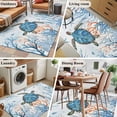 thumbnail image 6 of Teal Sea Washable Area Rugs 3'x5', Turtle Coral Starfish Underwater Marine Life Coastal Low Pile Throw Living Room Rug Non-Slip Sturdy Edge Binding Carpet for Indoor Entryway Bedside Kitchen, 6 of 9