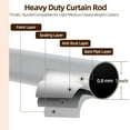 thumbnail image 2 of Adjustable Curtain Rod for Windows 144"-168",1" Round Ball Finial Single Curtain Rod,Easy to Install,Sliver, 2 of 10