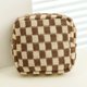 thumbnail image 4 of Bolsa De Almacenamiento Monedero de punto de gran capacidad con estampado de cuadros, bolsa de almacenamiento portátil para maquillaje y lápiz labial, color caqui (1 unidad) JASKFLY, 4 of 8