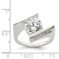 thumbnail image 4 of Diamond2Deal 925 Sterling Silver Cubic Zirconia Solitaire Ring Size 8 for Women, 4 of 8