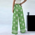 thumbnail image 5 of Cutuoiiu Women's Bohemian Print Wide Leg Pants Drawstring Elastic Waist with Pockets Flowy Casual Trousers for Beach Resort Gifts, 5 of 6