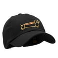thumbnail image 5 of Cute Dachshund Outline Embroidered Cotton Twill Cap - Black OSFM, 5 of 5