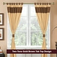 thumbnail image 2 of Gold Brown Tab Top Raw Silk Curtain (43 in. x 96 in.) With Tieback -Pair, 2 of 5