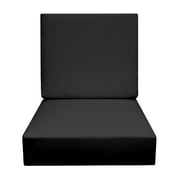 RSH Décor Indoor Outdoor Foam Deep Seating Cushion Set, 26” x 30” x 5” Seat and 26” x 20” x 3” Back, Black
