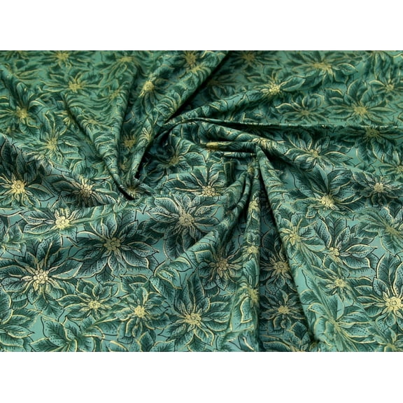 Minerva Metallic 100% Cotton Fabric Green - per yard