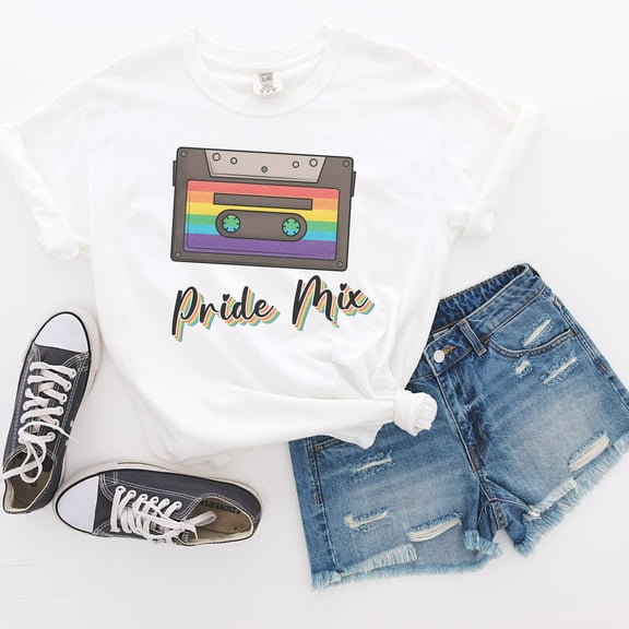 Comfort Colors Pride Mix Shirt | Pride Month Shirt | Lgbtq| Lgbtq  Shirt| Equality Shirt | Lgbt Rainbow | Pride Shirt | Mix tape shirt (Colors:Black; Sizes:M;)