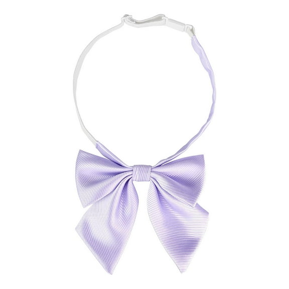 INSPIRE CHIC Women's Solid Color Bowknot Pre-tied Adjustable Bow Ties for Uniform Purple