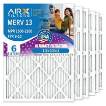 WICKED CLEAN AIR 14x18x1 MERV 13 Electrostatic Pleated Air Conditioner Filter 6 Pack HVAC Furnace Filters