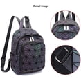 thumbnail image 5 of Luminous Geometric Backpacks Women Purses and Handbags Holographic Reflective Bags Iridescent Backpack, 5 of 8