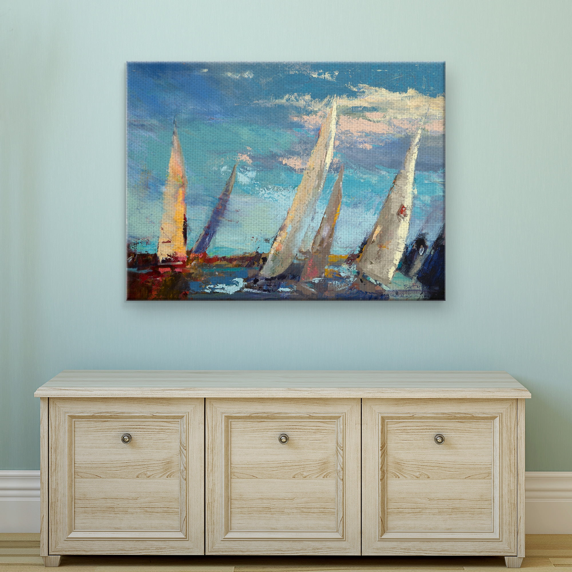 Masterpiece Art Gallery Magnificence Sailboat By Beth Forst Canvas Art Print 30" x 40"