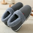thumbnail image 3 of Binhe Fashion Autumn and Winter Men Slippers Home Flat Non Slip Lightweight Cover Heel Plush Warm Simple with Indoor/Outdoor Warm Fuzzy Comfy and Wide Slippers, 3 of 3