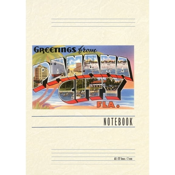 Vintage Lined Notebook Greetings from Panama City, Florida (Paperback)