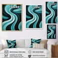thumbnail image 4 of Designart "Opt Art In Turquoise Black" Abstract Floater Framed Canvas Print, 4 of 7