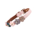 thumbnail image 2 of Collar de perro con flor y diamante Bling Bling pajarita ajustable de cuero PU Rosa 1,3x34cm, 2 of 9