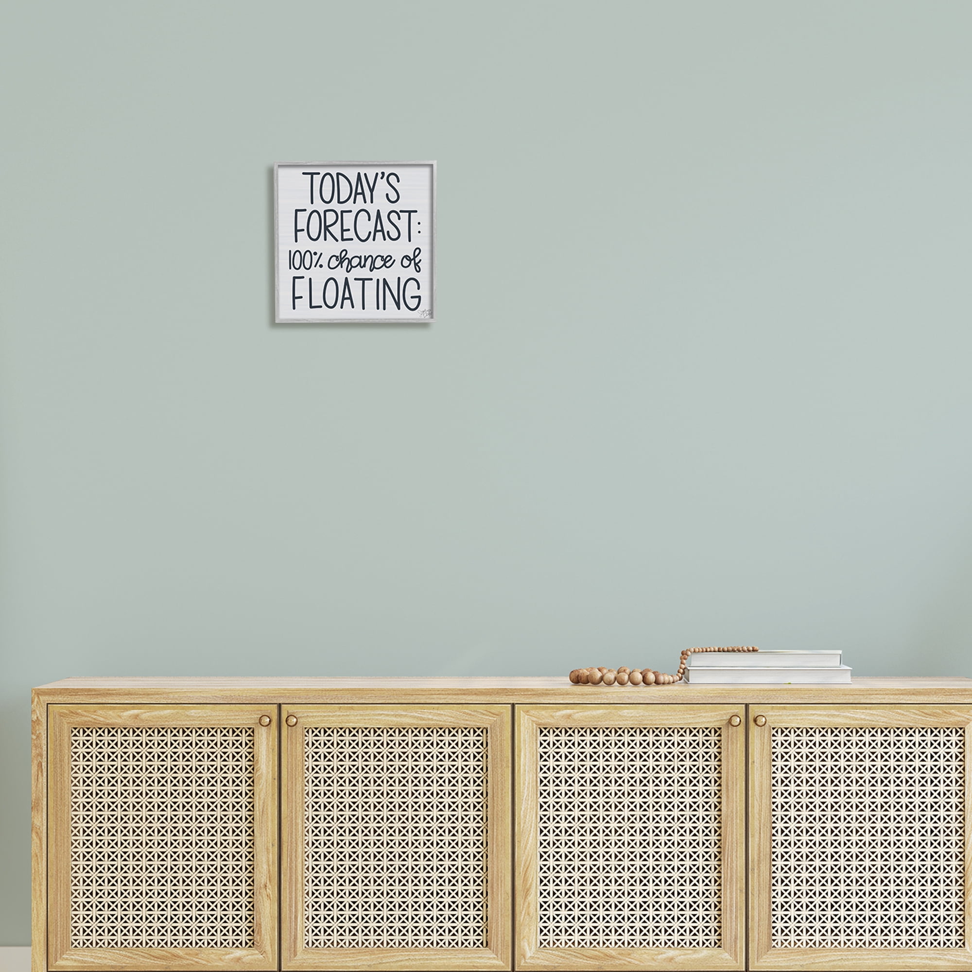 Stupell Today's Forecast Floating Grey Phrase Landscape Painting Gray Framed Art Print Wall Art