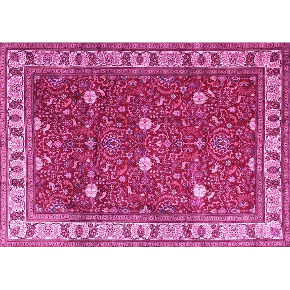 Ahgly Company Indoor Rectangle Persian Pink Traditional Area Rugs, 8' x 12'