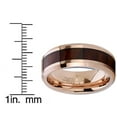 thumbnail image 4 of Metal Masters Mens Rosetone Tungsten Carbide Wedding Band Engagement Ring Wood Inlay Comfort-Fit 8mm 7, 4 of 7