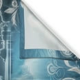 thumbnail image 2 of Ambesonne Lake Kitchen Curtains, Mountain Scenery Folk Wreath, 55"x36", Slate Blue Sky Blue, 2 of 3