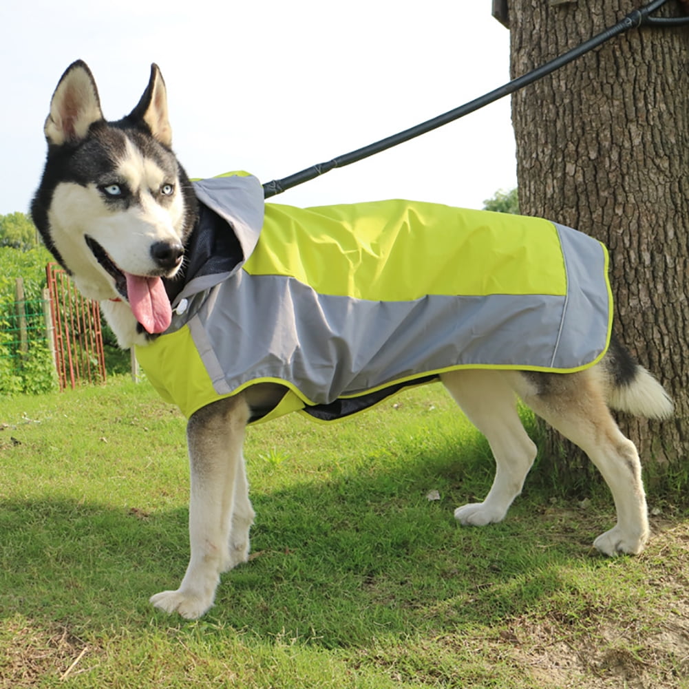 Sun Trader Pet Dog Hooded Raincoat,Waterproof Lightweight Dog Rain Jacket with Safe Reflective Stripes XS