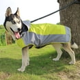 thumbnail image 1 of Flmtop Pet Dogs Waterproof Windproof Reflective Hooded Raincoat Poncho Rain Jacket Coat Green, 1 of 9