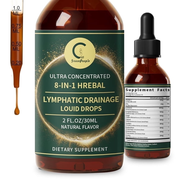 Lymphatic Support Drops, Lymphatic Cleanse Immune Support Supplement, Lymphatic Support with Echinacea & Elderberry, 30 Servings