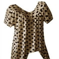 thumbnail image 2 of Aloohaidyvio Tops Plus Size Clearance,Women Plus Size Tops Casual Dot Daily Short Sleeve Shirt Blouse, 2 of 4