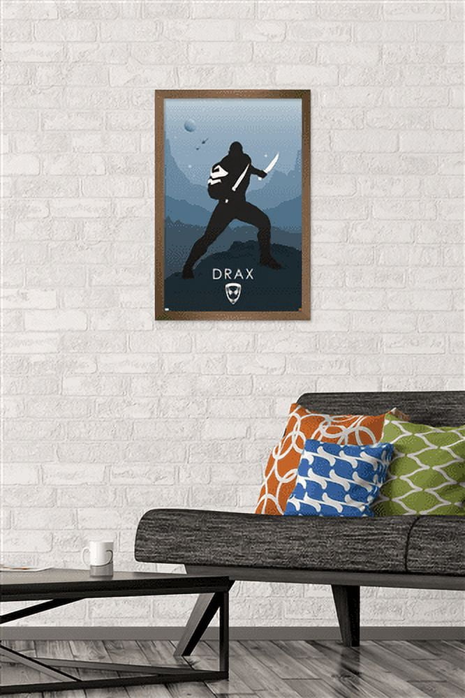 Marvel Heroic Silhouette - Drax Wall Poster, 14.725" x 22.375", Framed