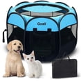 thumbnail image 1 of Pet Playpen Goozii, portátil y plegable para perros pequeños, color negro y azul, 1 of 9