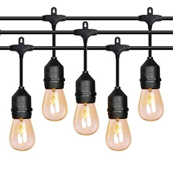52 Ft Outdoor String Lights Commercial Grade Weatherproof