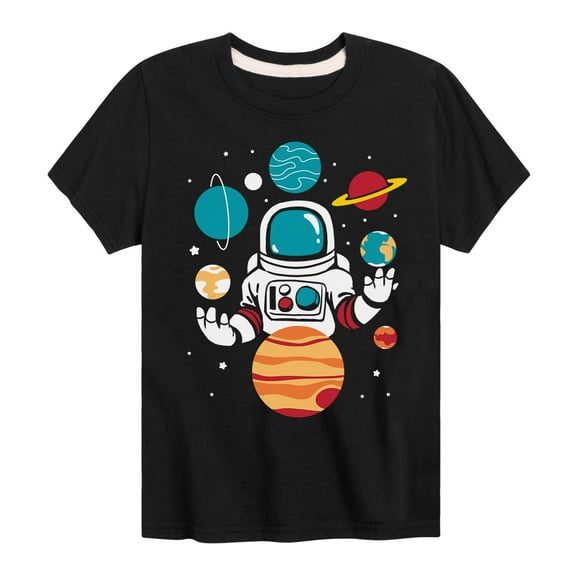 Instant Message - Astronaut Juggling Black - Toddler And Youth Short Sleeve T-Shirt