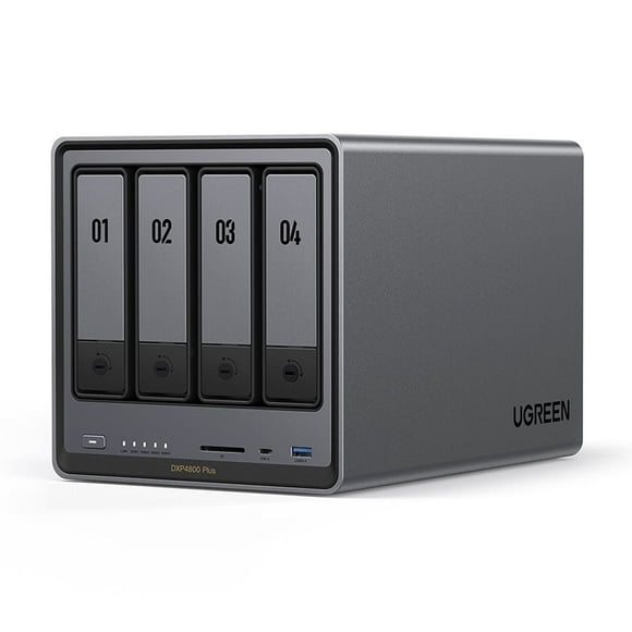 UGREEN NASync DXP4800 Plus, 4-Bay NAS with Intel Pentium Gold, 5-Core CPU (Up to 4.40 GHz), 8GB DDR5, 1x 2.5GbE, 1x 10GbE, 2x SD - 12th Gen 5-core Intel Processor (Diskless)