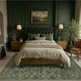 thumbnail image 4 of BERTHMEER 9'x12' Large Area Rugs Vintage Oriental Traditional Rugs for Living Room Bedroom Dining Room Farmhouse Machine Washable Non-slip Deep Green Carpets, 4 of 8