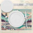 thumbnail image 3 of Ambesonne Lake Place Mats Set of 4, Snowy Mountain Dreamland Print, Standard Size, Seafoam Coral Plum, 3 of 5