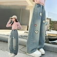 thumbnail image 4 of HIPYLO 90s Jeans Leopard Print Jeans Preppy Pants Uniform Pants Size 8 Girls Clothes 2t Toddler Girl Clothes Girls Size 16 Clothes, Blue 11-12 Years, 4 of 8