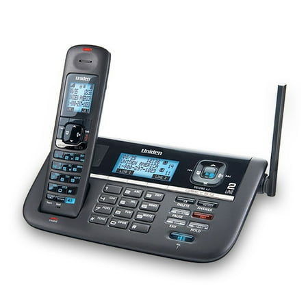 Digital 2 Line Cordless Accessory - Uniden DECT4086 2 Line Cordless Phone DECT 6.0 Tech w/ 30 Min Digital Answering System