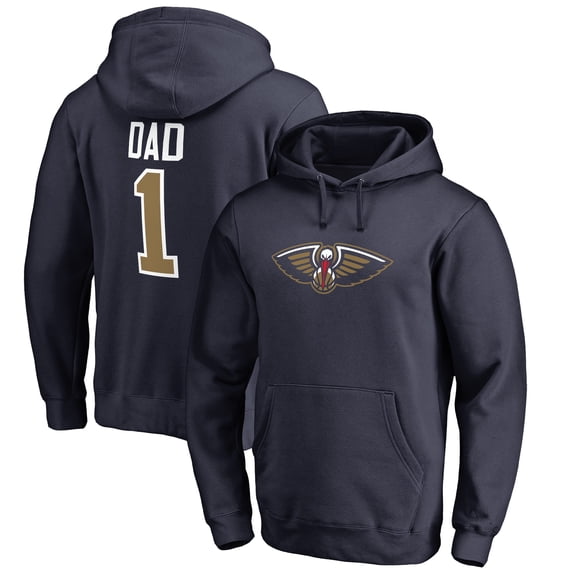 Men's Navy New Orleans Pelicans #1 Dad Pullover Hoodie