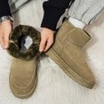 thumbnail image 4 of Men's Slip-On Fleece Lined Short Winter Snow Boots, Adult Male Round Toe Suede Upper Footwear with Thick Platform Outsole for Cold Season Daily Wear, 4 of 7