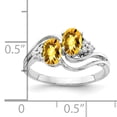 thumbnail image 2 of Primal Gold 14 Karat White Gold 6x4mm Oval Citrine Checkerboard and VS Diamond Ring, 2 of 4