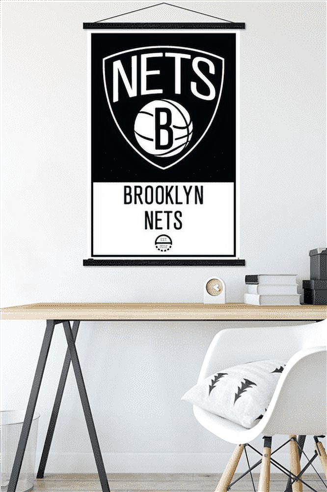 NBA Brooklyn Nets - Logo 21 Wall Poster with Magnetic Frame, 22.375" x 34"