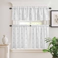 thumbnail image 2 of 3 Piece Kitchen Curtains and Valances Set Coffee Cafe Curtains 36 Inch Length White Grey Modern Concise Cup Farmhouses Valance & Tier Curtain for Living Room Bedroom Small Window 54"x18"+27"x36"*2, 2 of 6